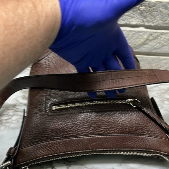 Coach Vintage Brown Pebbled Leather Crossbody Shoulder Bag Sling in GUC - Picture 5 of 16